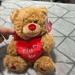 Adorable Brown Teddy Bear with Red Heart